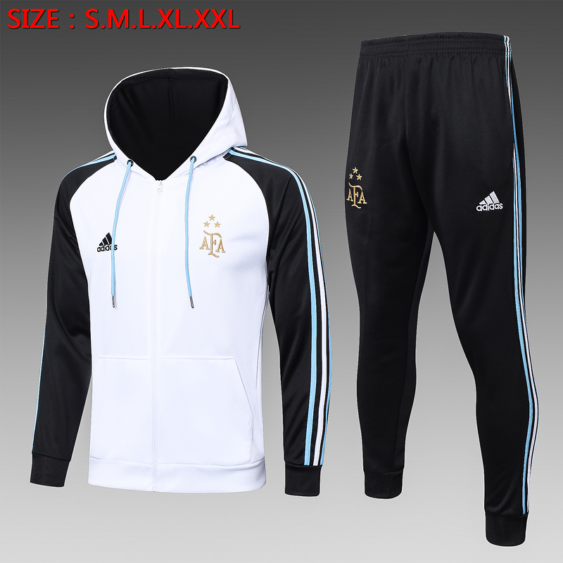 AAA Quality Argentina 22/23 Hoodie Tracksuit - White